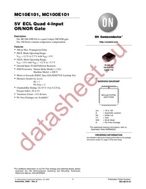 MC100E101FN datasheet  